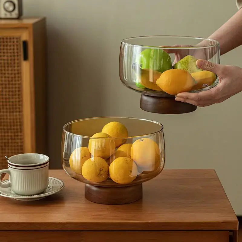 Glass Fruit Tray High-end Living Room Household Storage Box Snacks