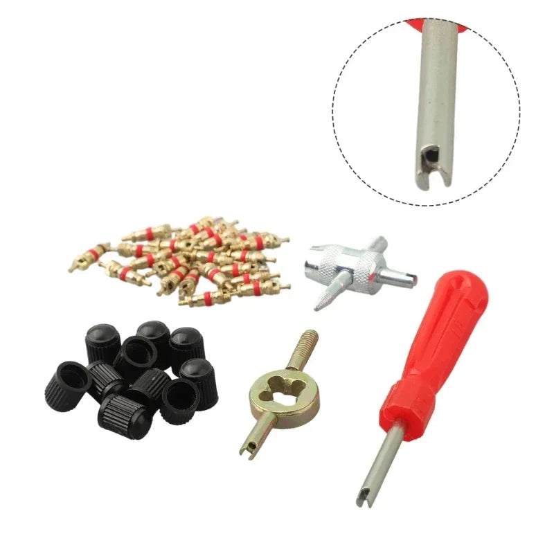 Tire Valve Stem Core Remover Tool Kit – Car Bike Motorcycle