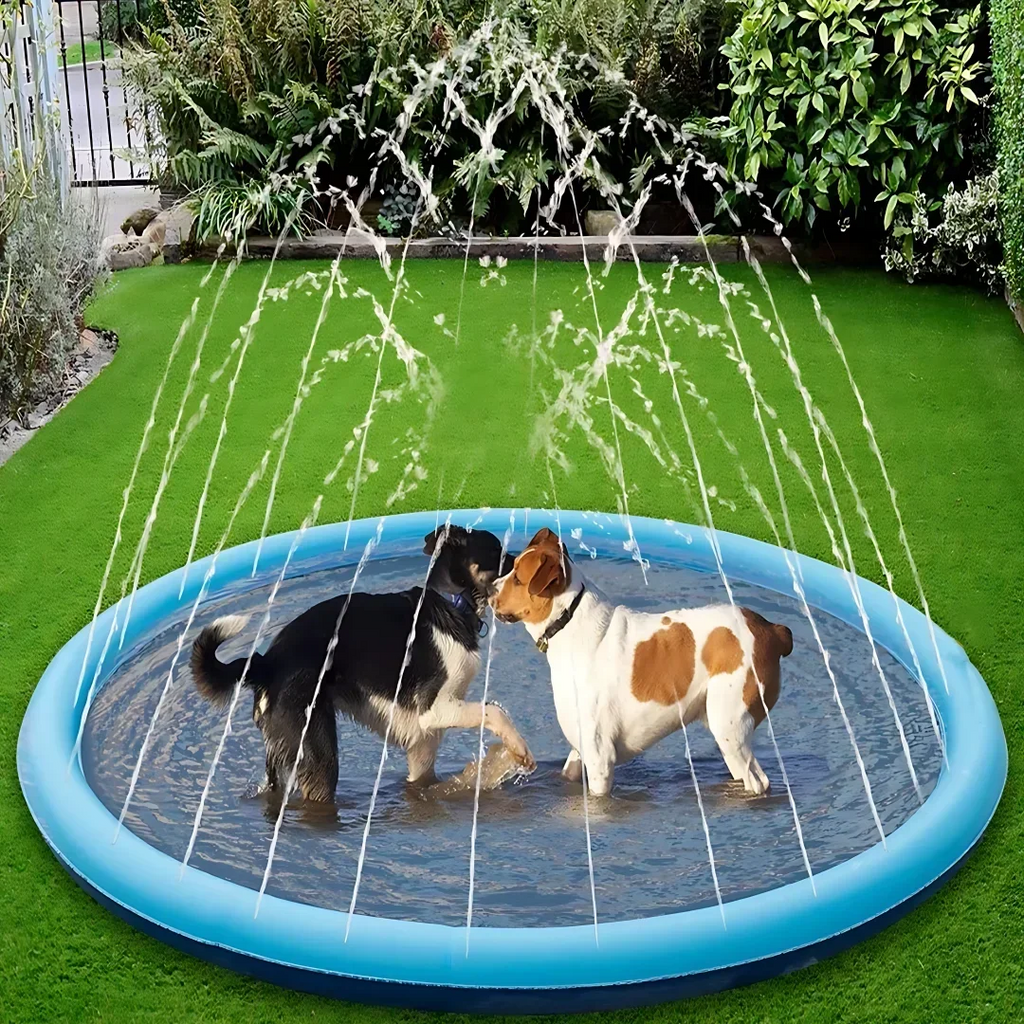 Inflatable Dog Sprinkler Splash Pad – Summer Water Play Mat