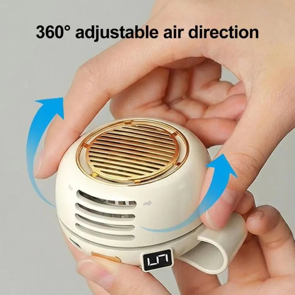 5-Speed Clip-On Waist Fan – USB Rechargeable Portable Cooler