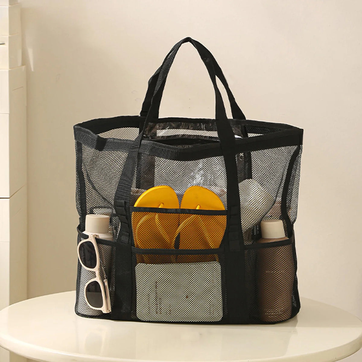 Large Nylon Mesh Beach Tote Bag – Waterproof & Sandproof