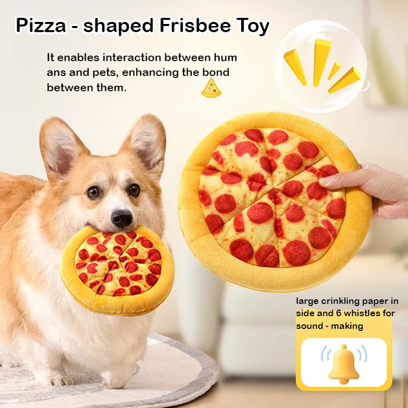Dog Bite Sound Toy Fun Pizza BB Called Interactive Training Resistant