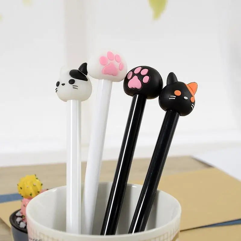 Kawaii Cat Gel Pen Cute Claw Black Ink Writing Stationery Office