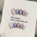 YADORNOS Cat's Eye Press On Nails – Velvet Glitter 10pc Set