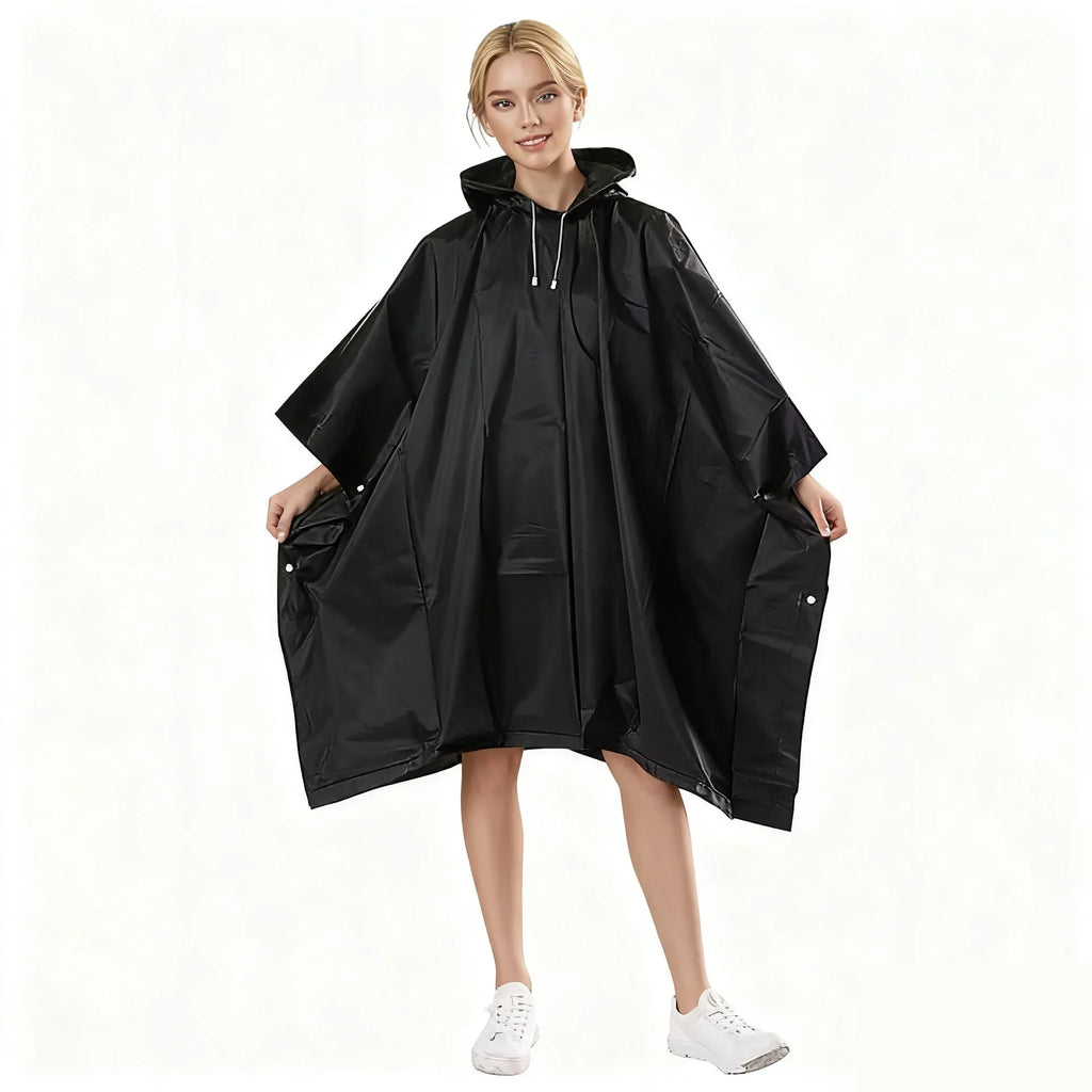 3-in-1 Waterproof Rain Poncho Hooded Outdoor Raincoat