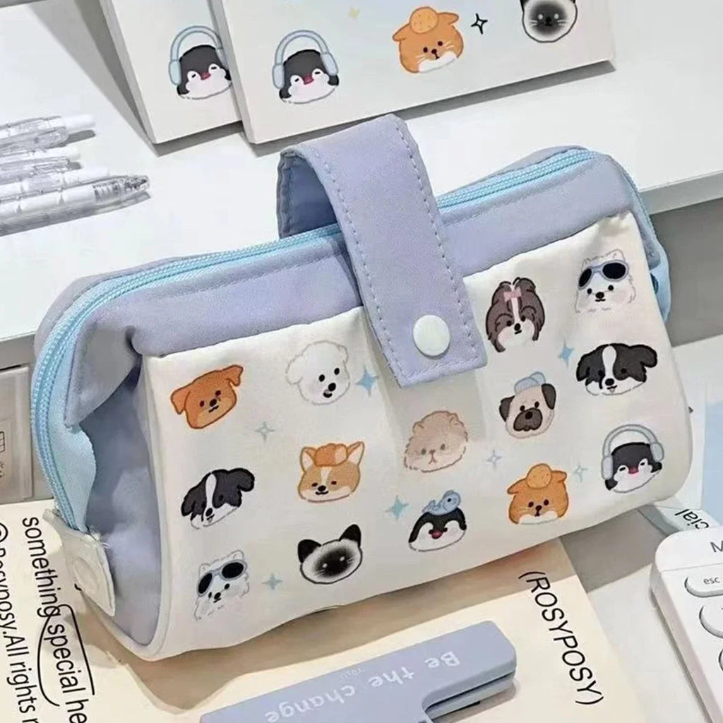 Japanese Dog Pencil Bag – Large Capacity Stationery Pouch