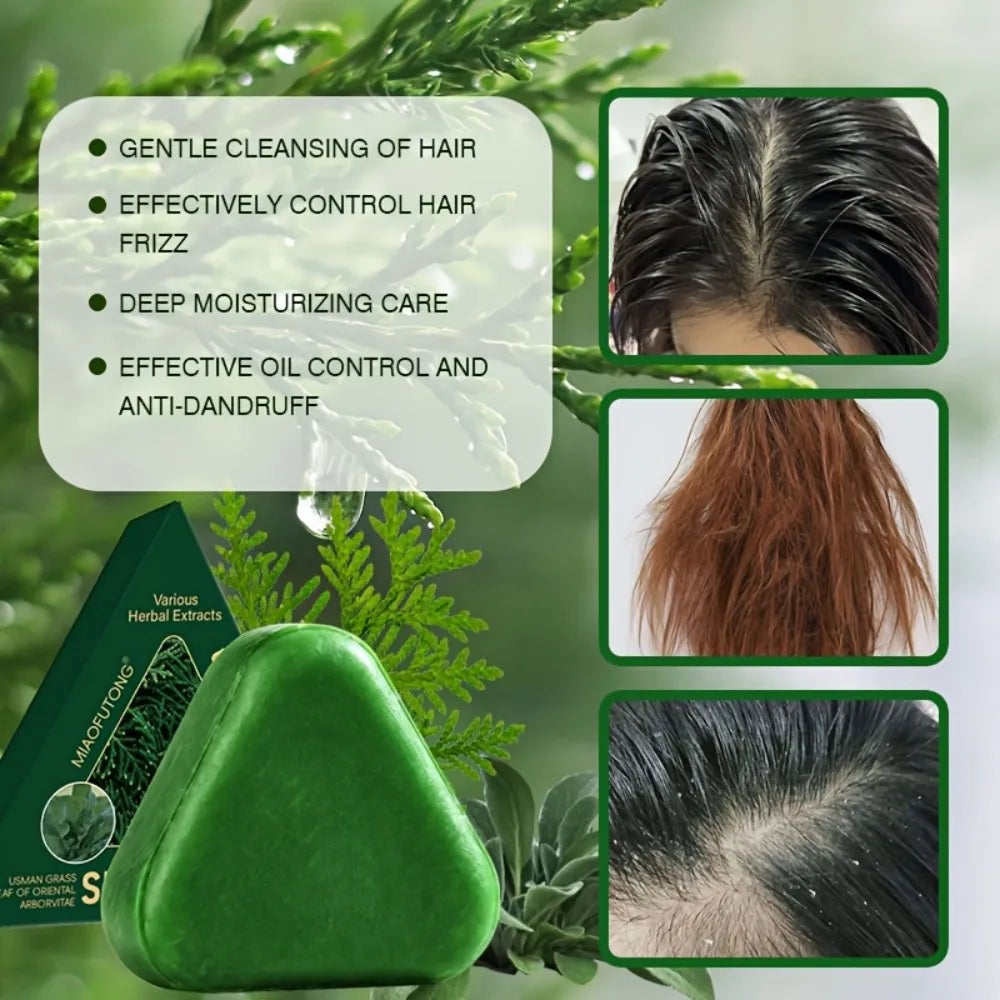 Natural Herbal Shampoo Soap Bar – Usman Grass Hair Care 120g