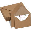 100 Brown Kraft Mini Window Envelopes – Gift & Invitation