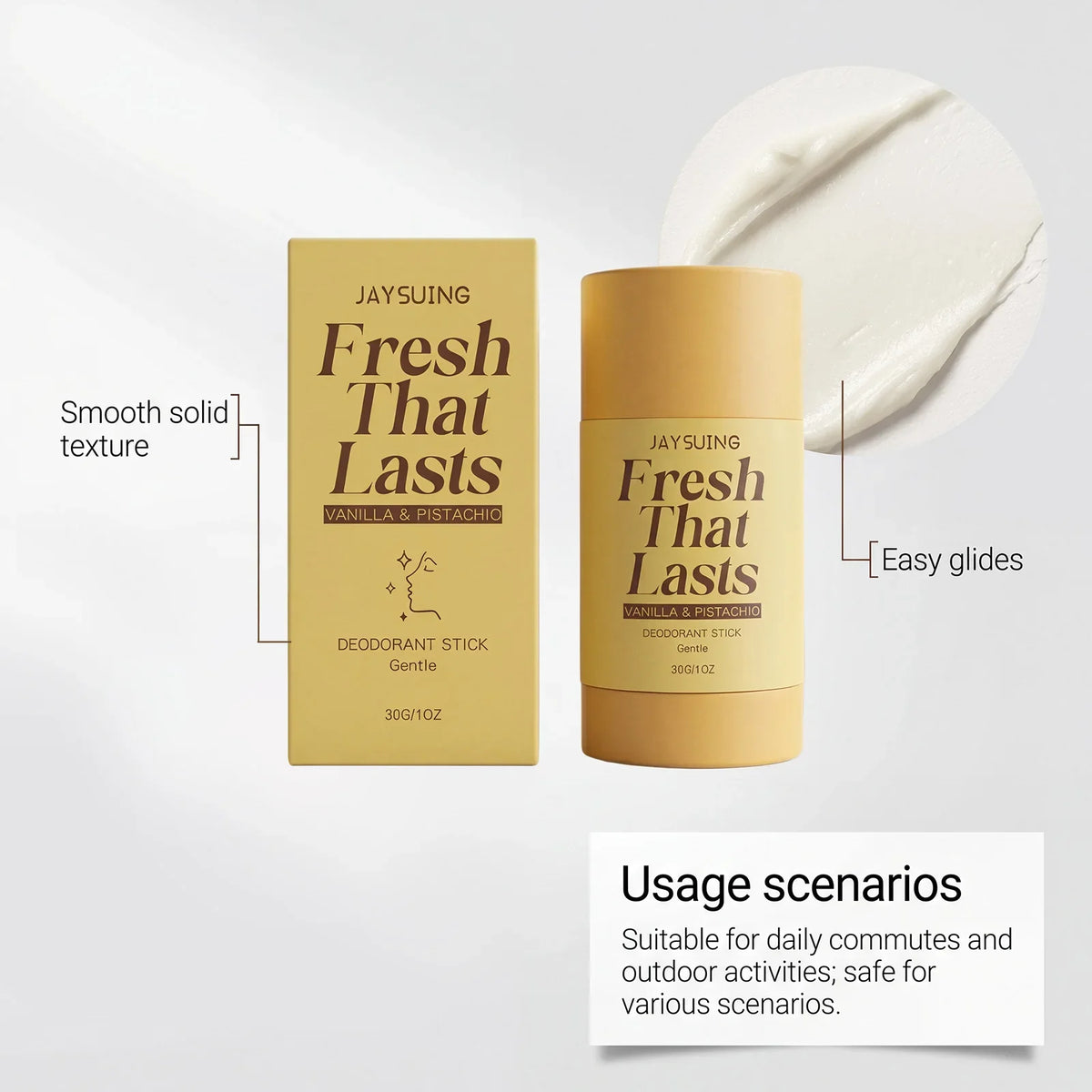 Vanilla Deodorant Antiperspirant Stick | Beeswax & Vitamin E 30g
