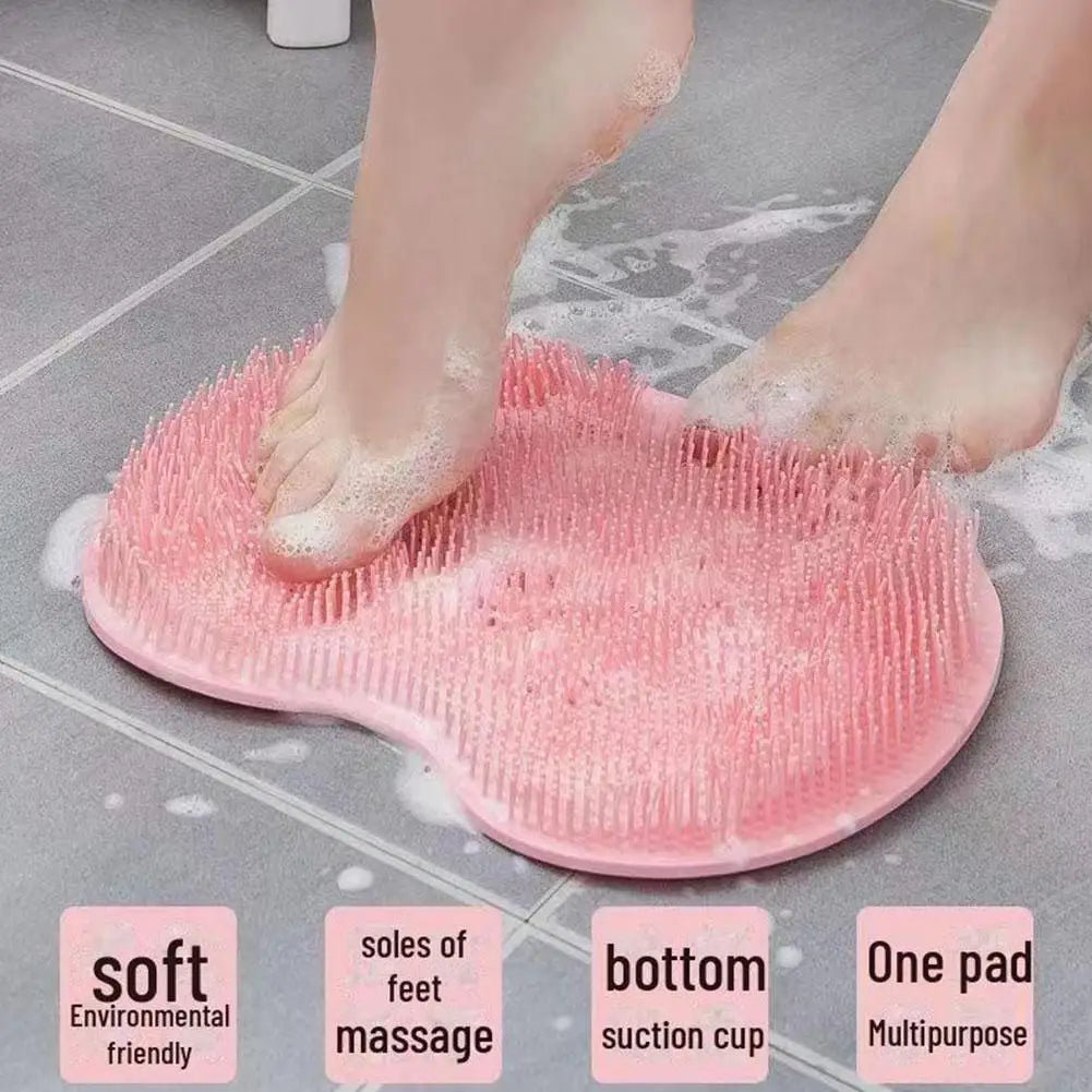Non-Slip Shower Foot Scrubber Mat with Massage Bristles