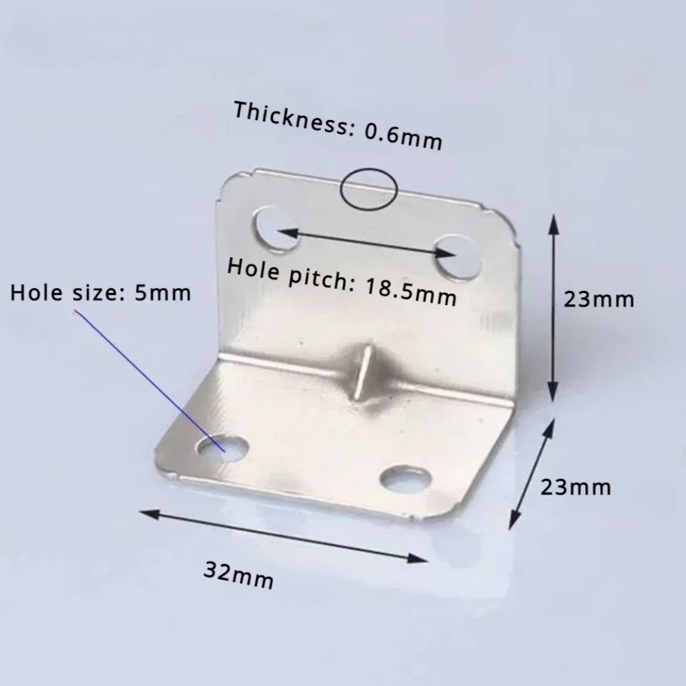 Iron Corner Brackets for Shelves & Furniture – 10/20 Pack