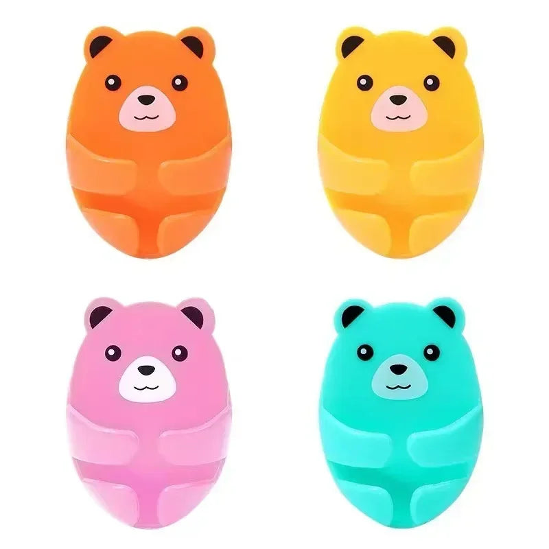 Bear Shaped Adhesive Wall Hooks – No-Drill Plug & Cord Organizer