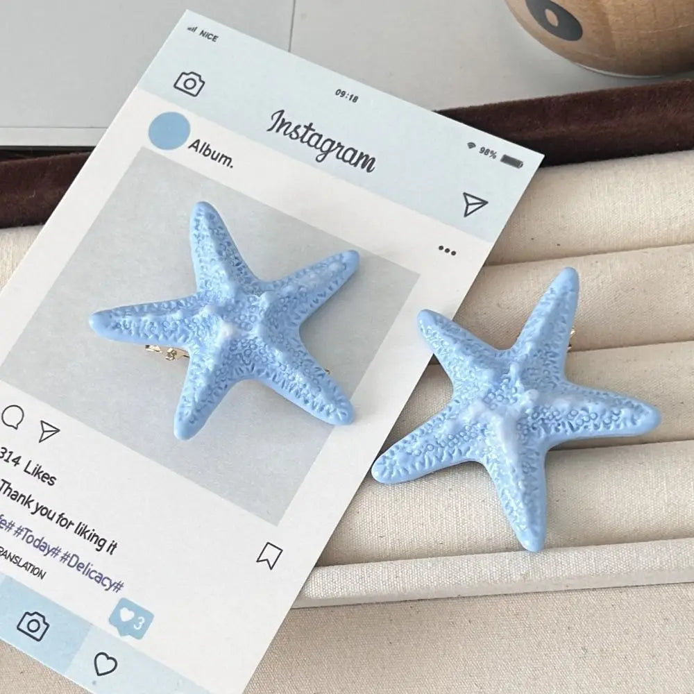 2-Pack Starfish Hair Clips – Korean Style Beach Hairpins