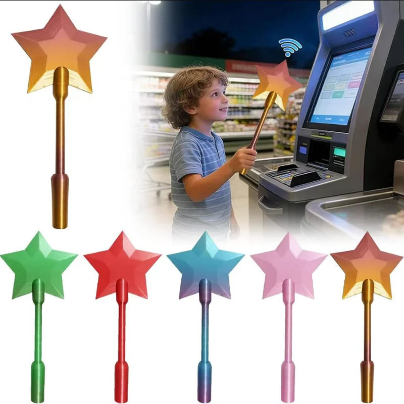 3D Printed Star Magic Wand Tap-to-Pay Card Holder | Fun Gift