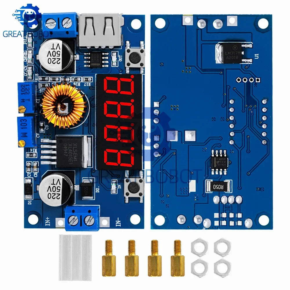 75W CC/CV Buck Converter Module – LED Driver, USB Voltmeter & Ammeter