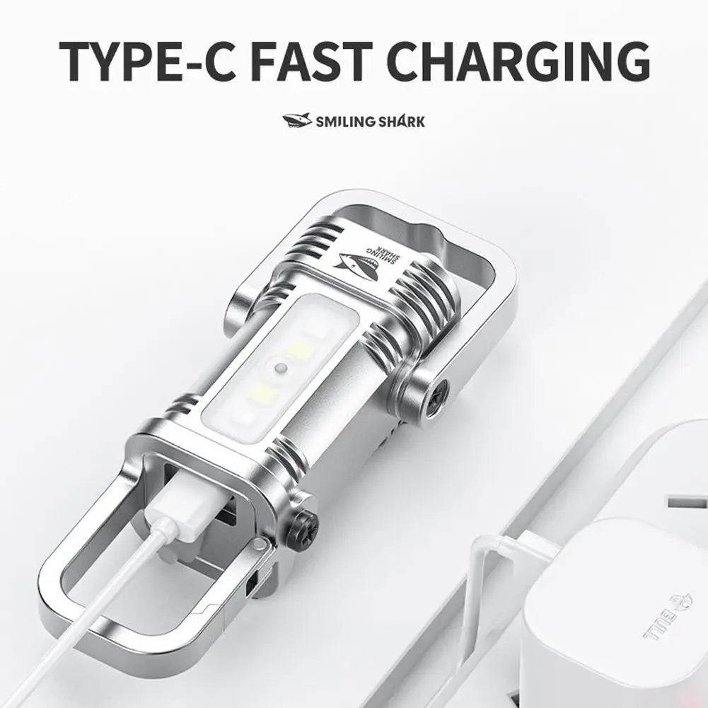 Rechargeable COB Keychain Flashlight – 7-Mode IPX4 Waterproof