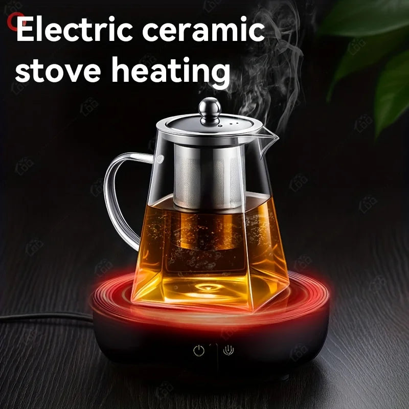 KEMORELA 1L Glass Teapot with Stainless Steel Strainer