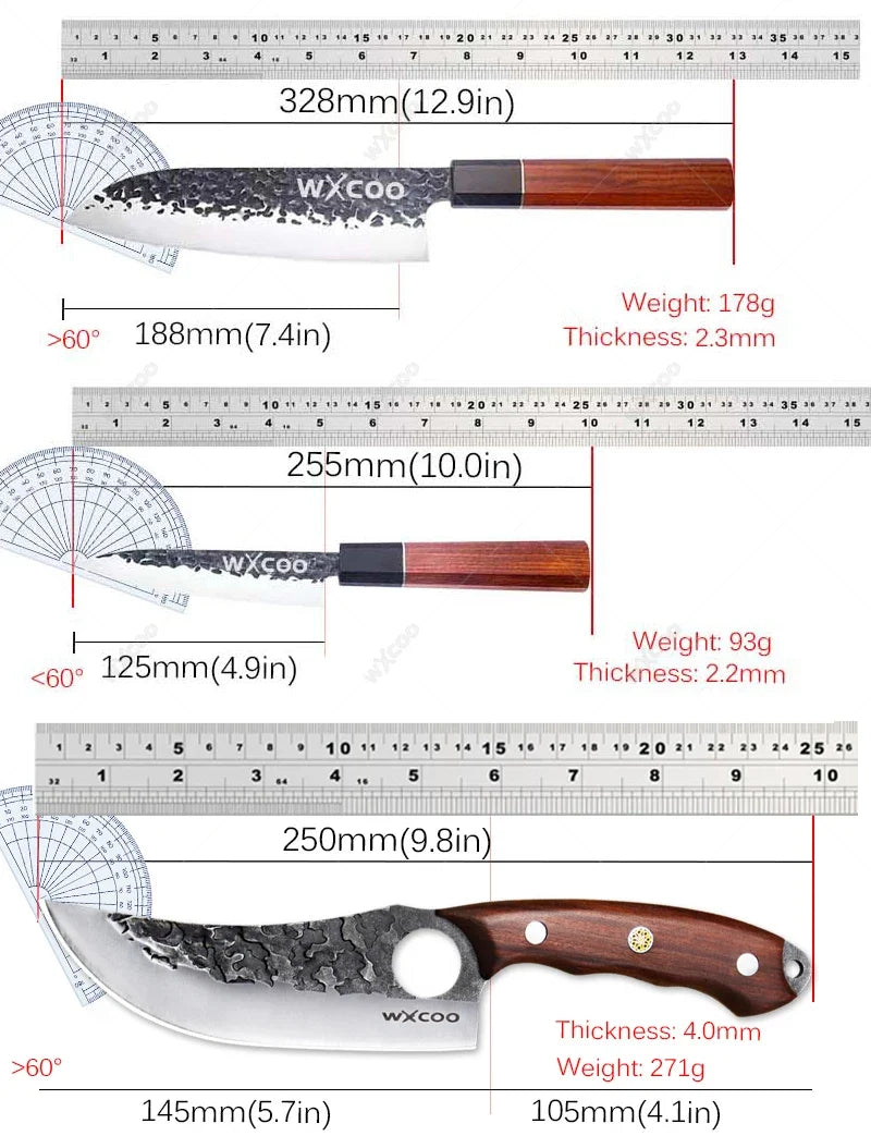 WXCOO Hand-Forged Japanese Chef's Knife – Multipurpose 14.5"