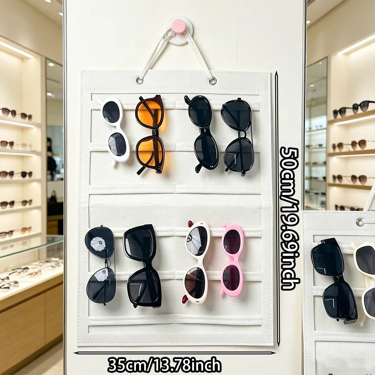 Felt Foldable Glasses Display Bag Hanging Saving Countertop Space