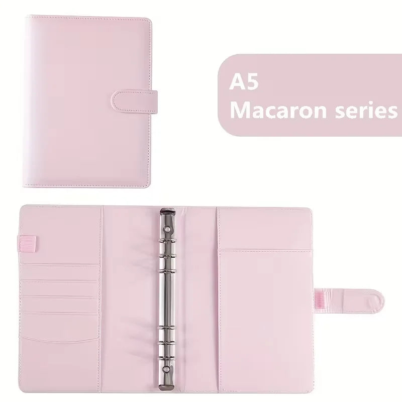 Vintage Refillable Notebook File Folder Notepad Cover Leather Ring