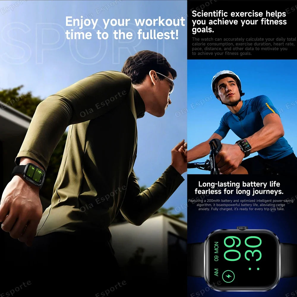 Smart Watch Bluetooth Calling, AI Voice & Heart Rate – Unisex