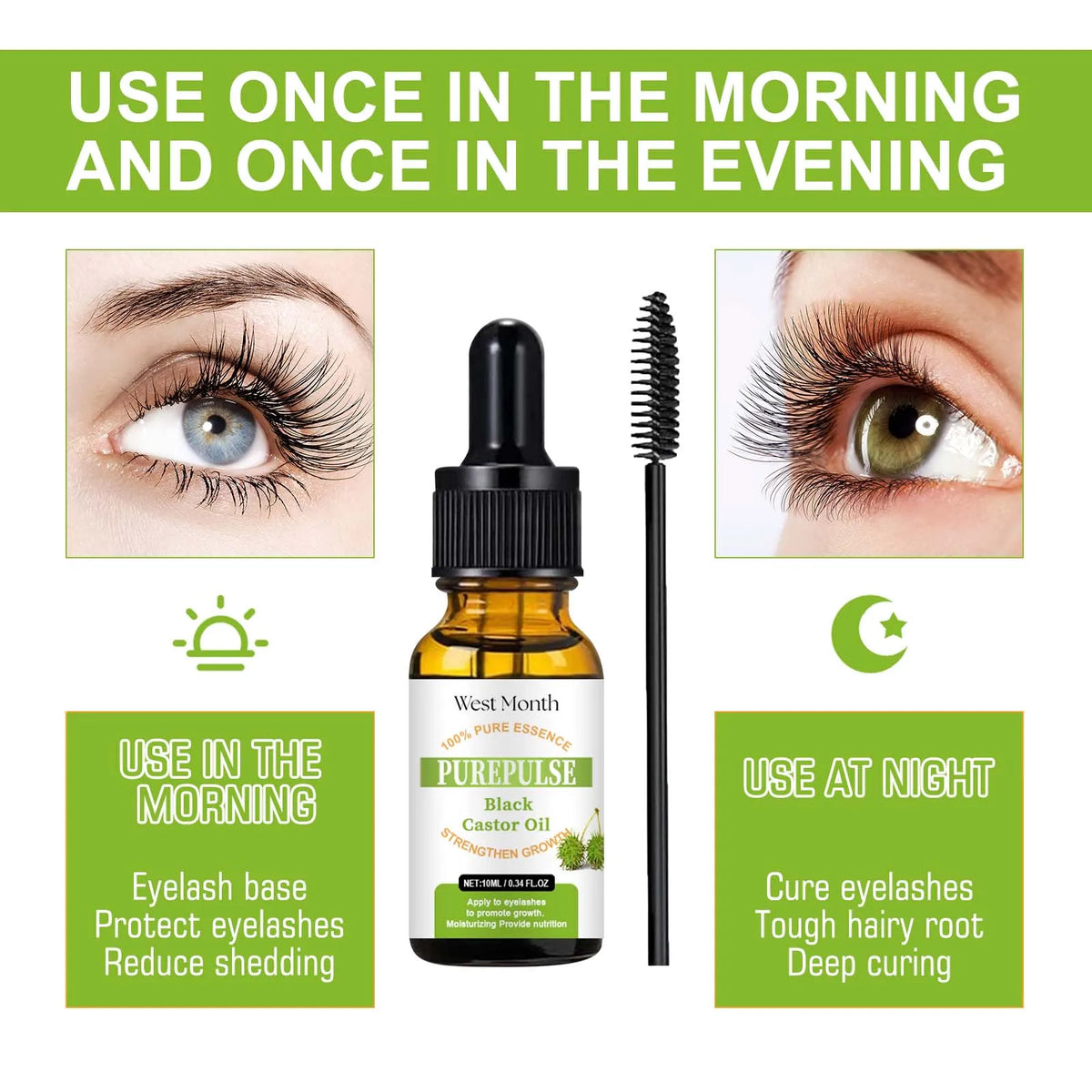 Black Castor Oil Lash & Brow Serum – Thickening Growth Oil 10ml