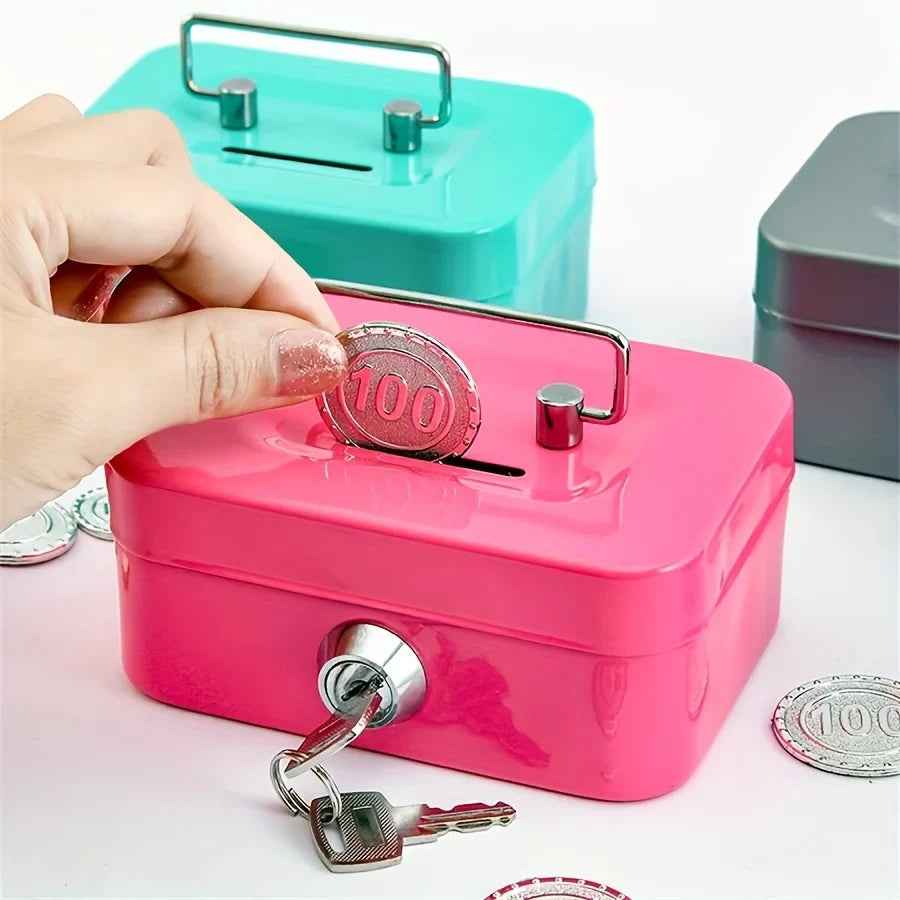 Steel Cash Box with Key Lock & Removable Money Tray | Metal Safe
