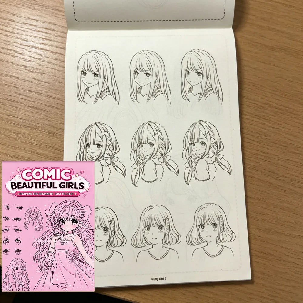 Comic Beautiful Girls Drawing Book 32 Pages Beginner-friendly Manga