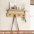 Wall Mounted Bamboo Coat Rack with Shelf & 8 Hooks