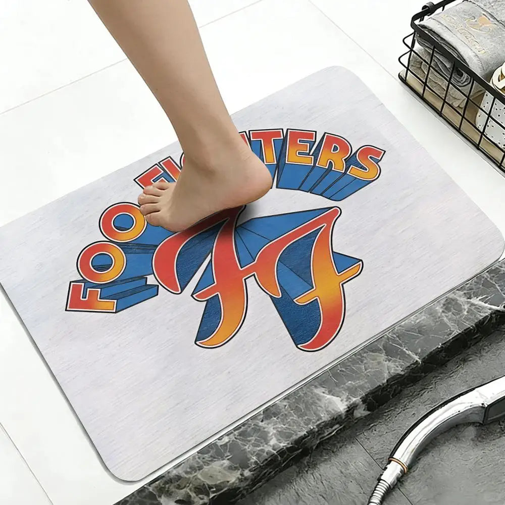 Diatomite Bath Mat – Quick Dry, Anti-Slip Rock Band Design
