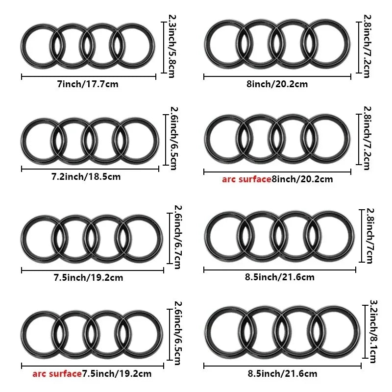Audi 4 Rings ABS Hood & Trunk Emblem Badge | A3 A4 A5 Q5 Q7