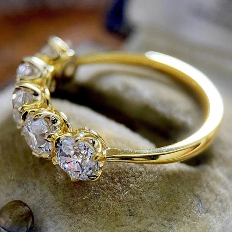 Huitan CZ Wedding Band Ring – Dazzling Cubic Zirconia Women