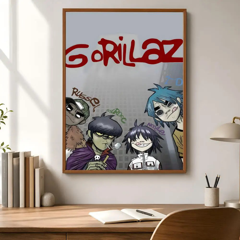 Gorillaz Album Poster – Self-Adhesive HD Wall Art Decor