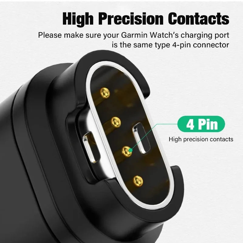 USB-C to 4-Pin Charger Adapter for Garmin Fenix 7/6/5 & Venu