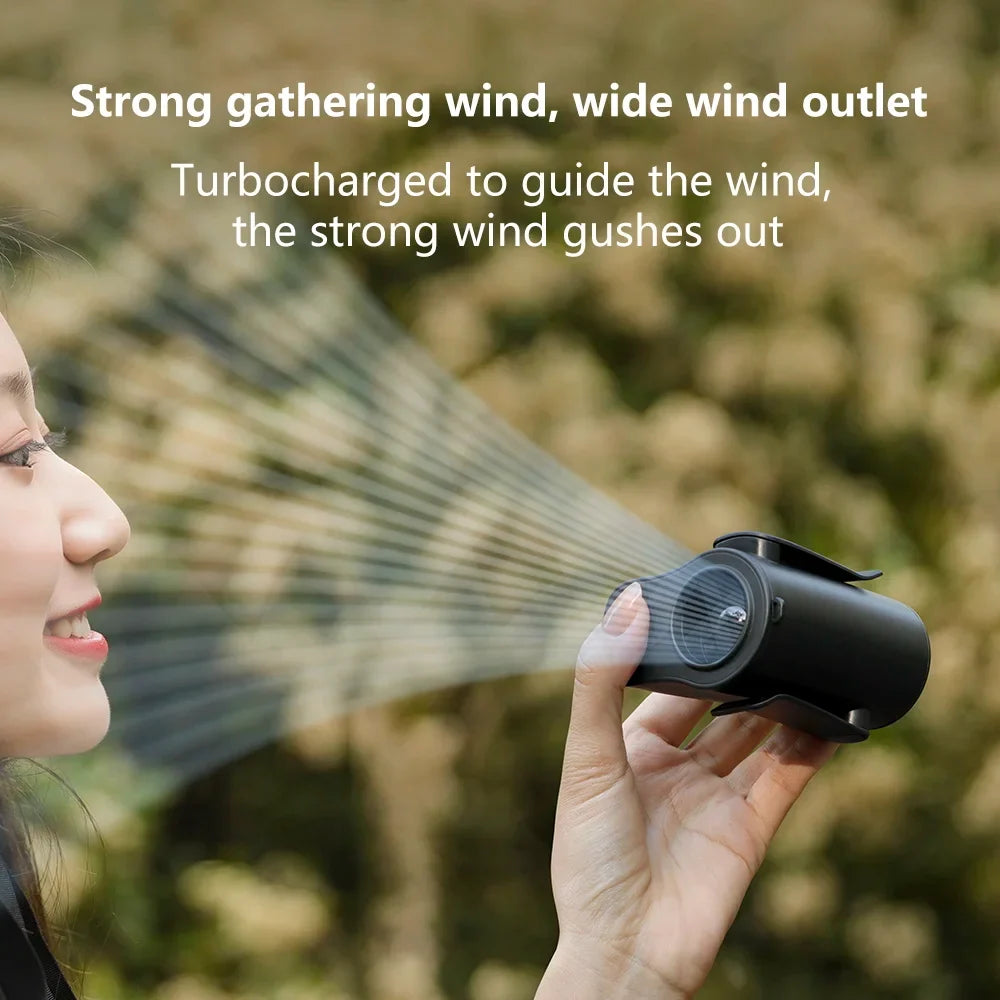 URGGU Portable Waist Clip Fan USB Rechargeable 100-Speed