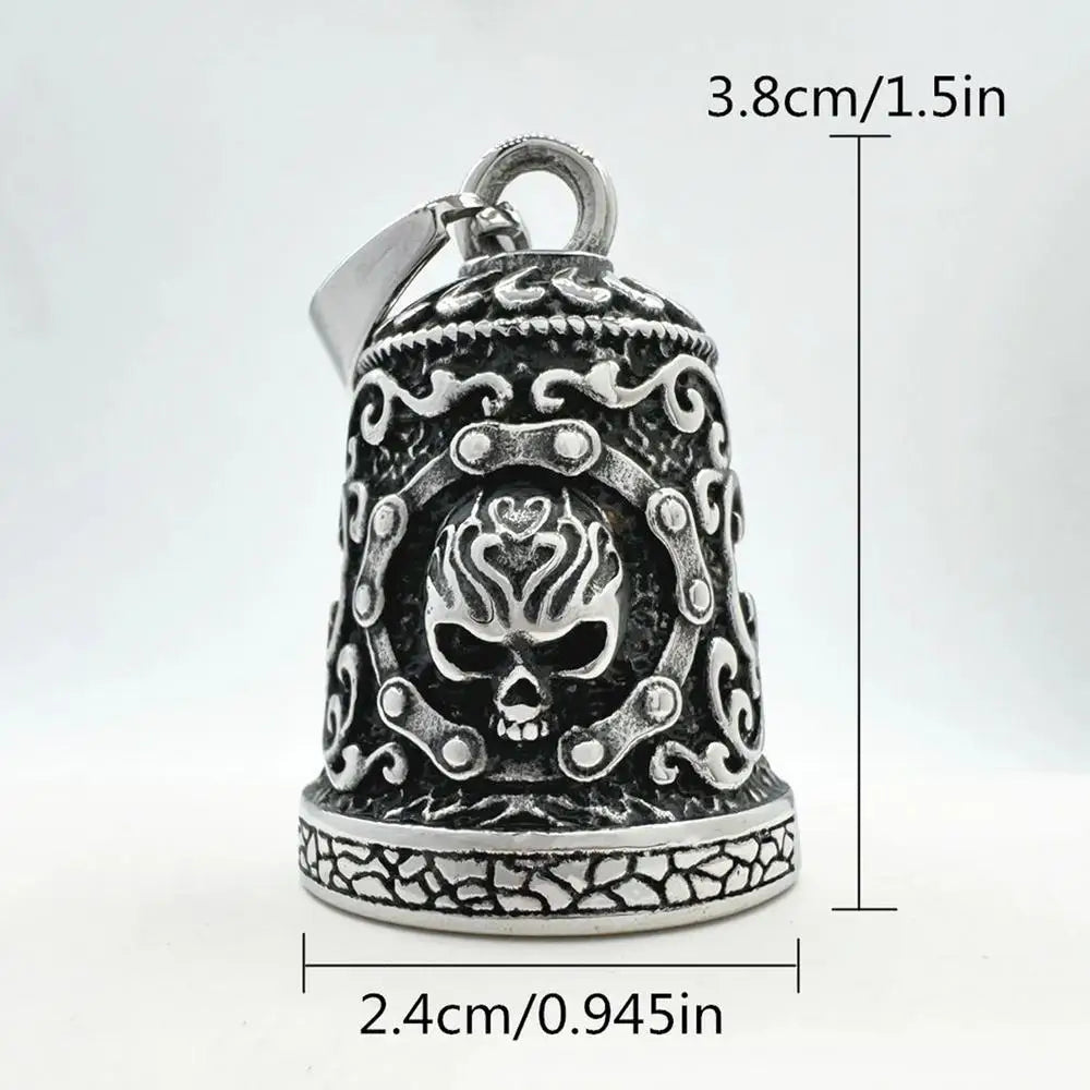 Motorcycle Bells Men Metal Skull Charm Vintage Handmade Biker