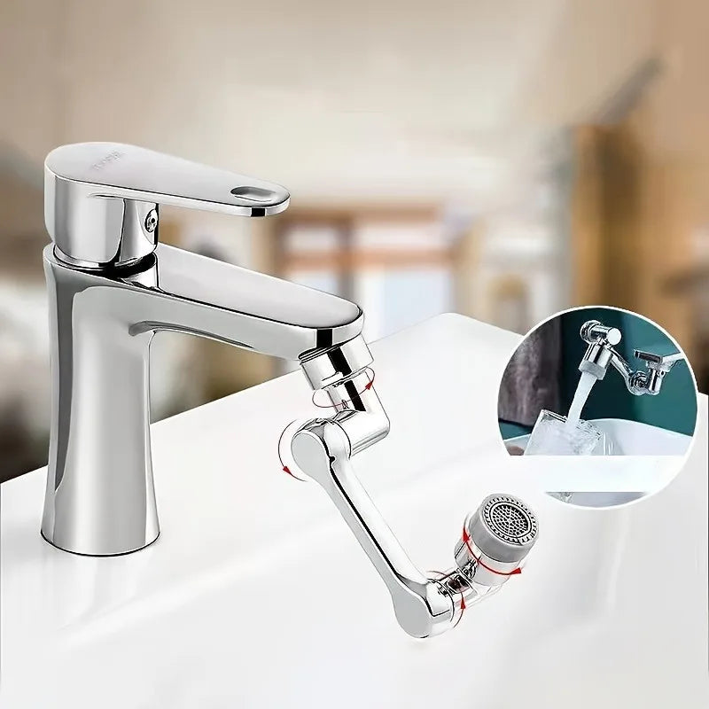 No-splash Faucet Extender 1080-Degree Swivel Spout Adjustable Arm