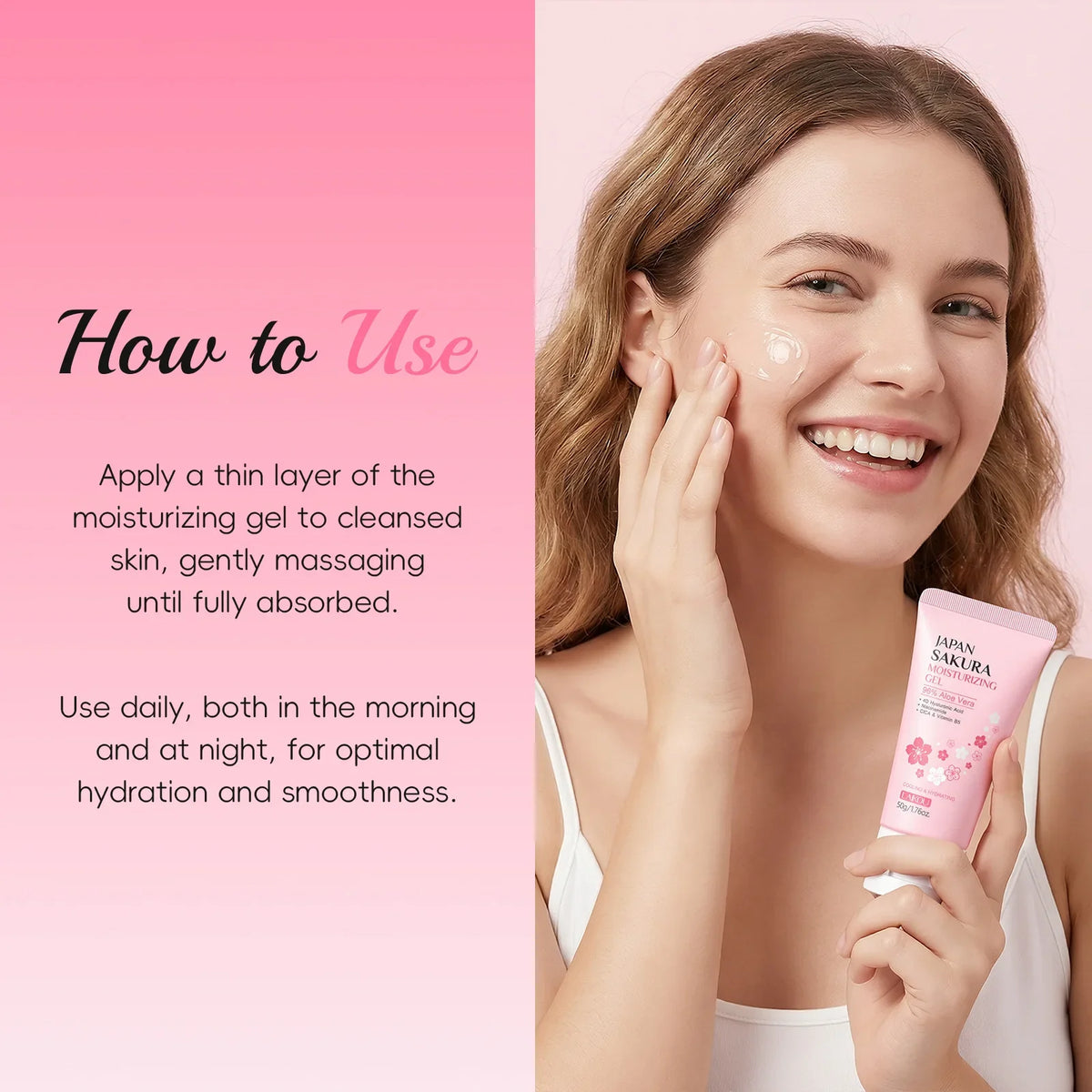 LAIKOU Sakura Gel Cream – Hyaluronic Acid, Niacinamide & CICA