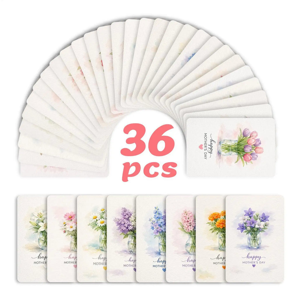 36-Pack Floral Greeting Cards – Birthday, Thank You & Festivals