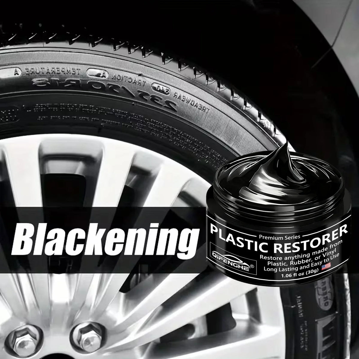 Car Plastic Trim Restorer – Black Vinyl, Rubber & Tire Shine