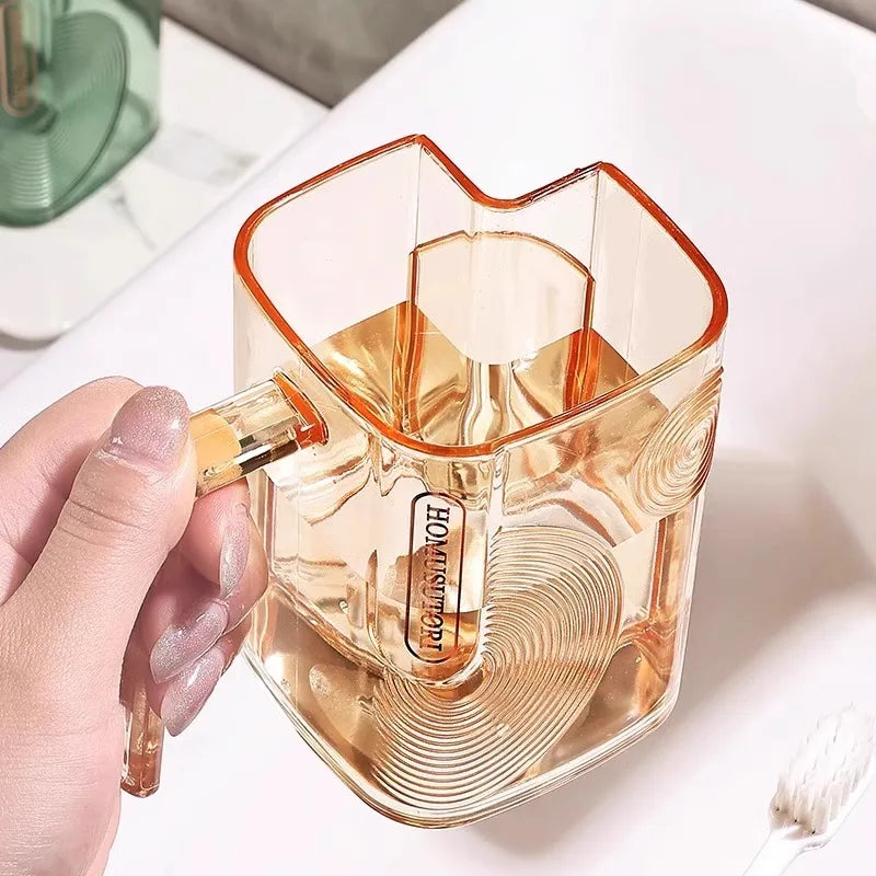 Light Luxury Transparent Mouthwash Cup Household Couple Toothbrush