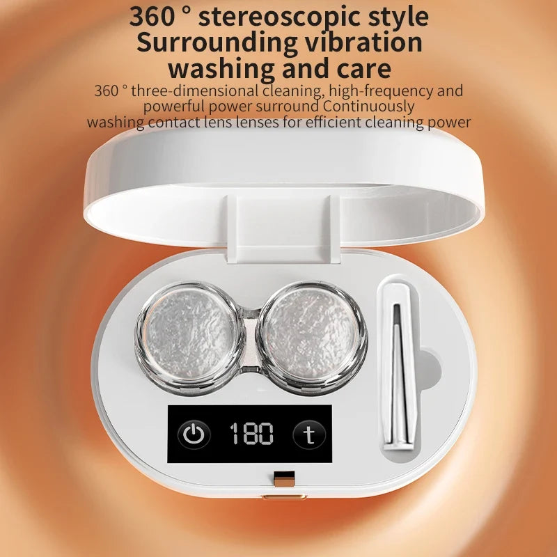Portable Auto Fold Ultrasonic Lens Cleaner Daily Care Sanitation