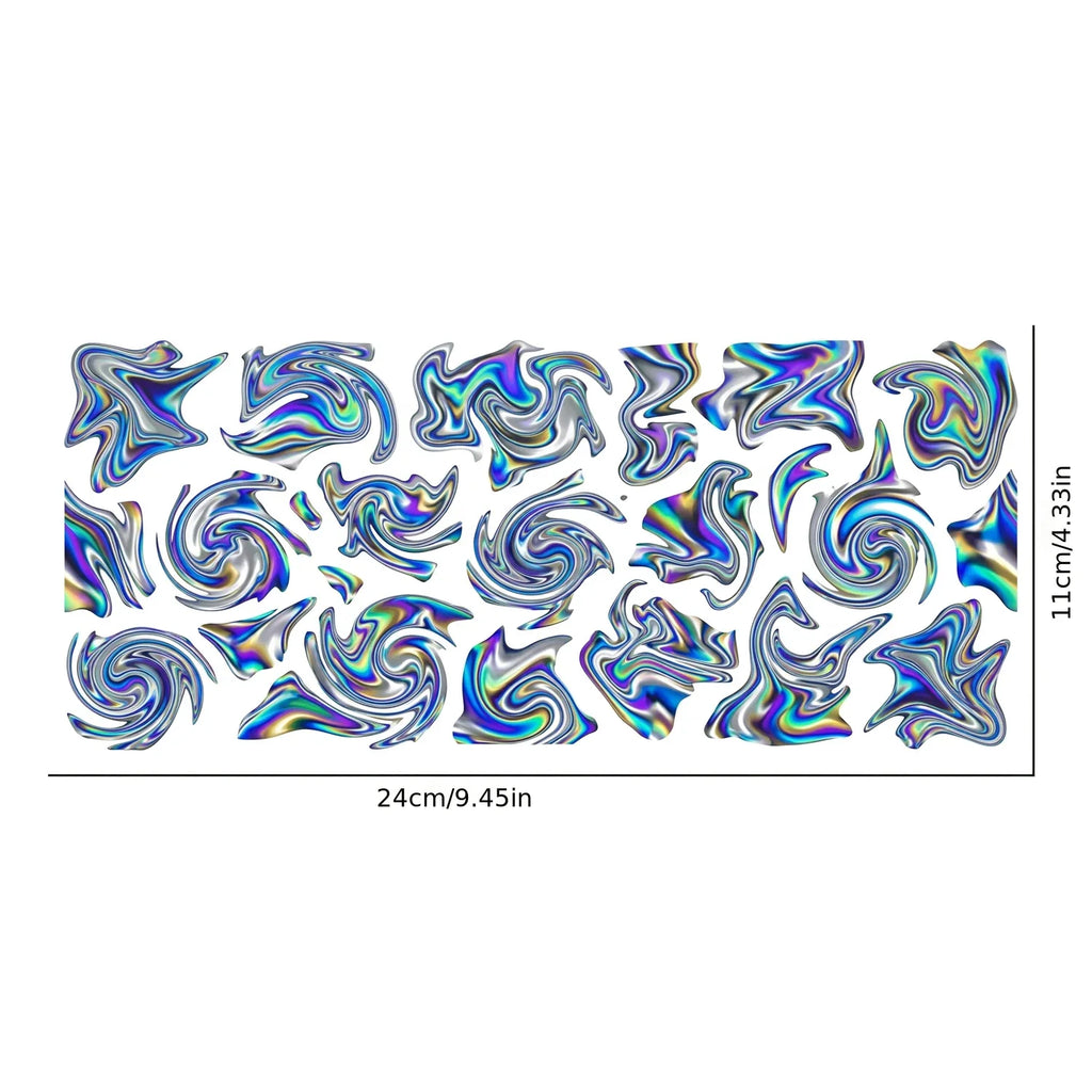 Holographic UV Transfer Stickers – Iridescent Waterproof Decals