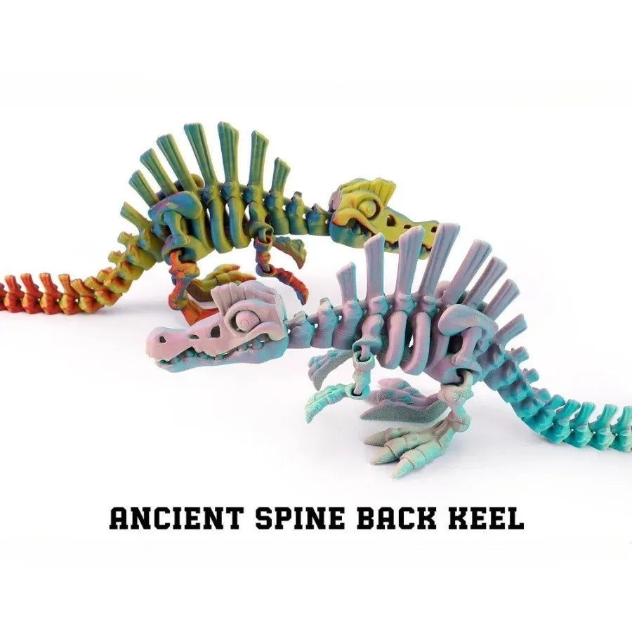 3D Printed Dinosaur Movable Echinosaurus Figurine Dragons Bone Model