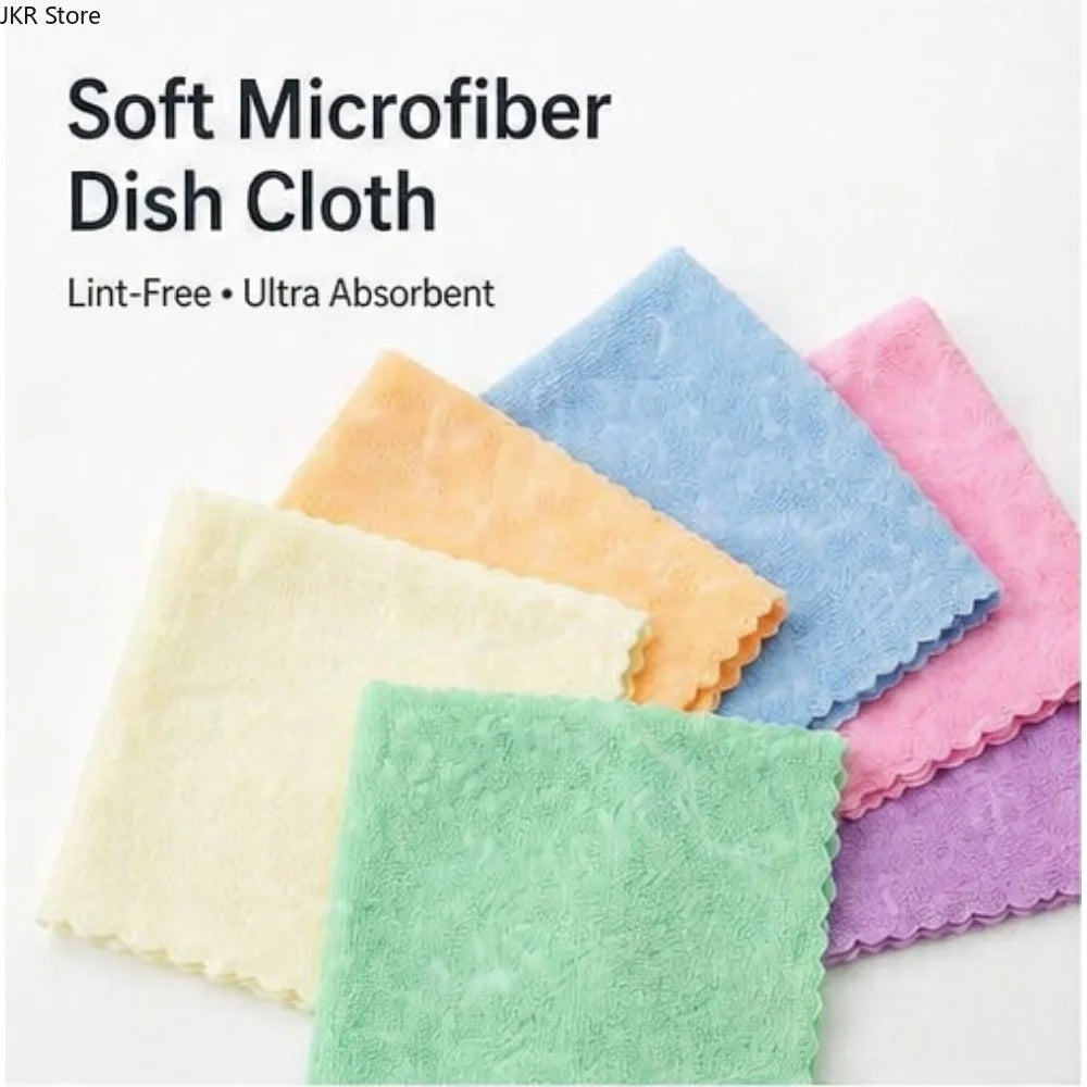 Microfiber Dish Cloths Lint-Free Reusable Kitchen Cleaning Towels