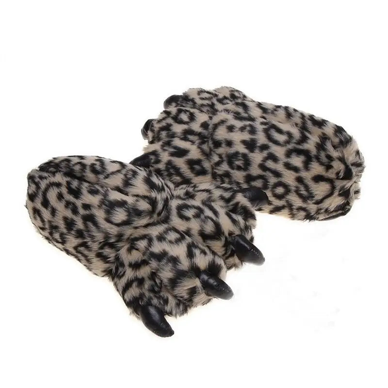 Bear Paw Fuzzy Slippers – Unisex Faux Fur Animal Claw