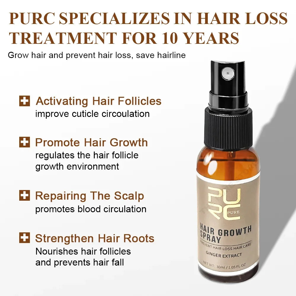 PURC Ginger Hair Growth Spray & Oil Set – Root Strengthening