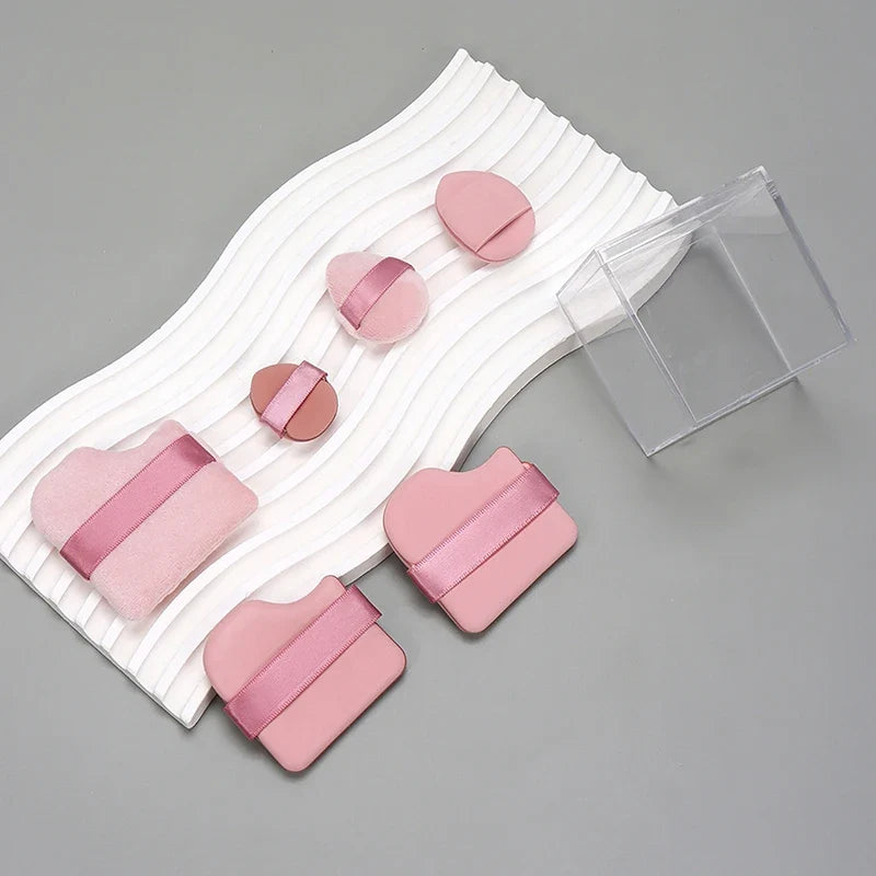 6-Piece Mini Powder Puff Set – Soft Flocking Air Cushion Makeup