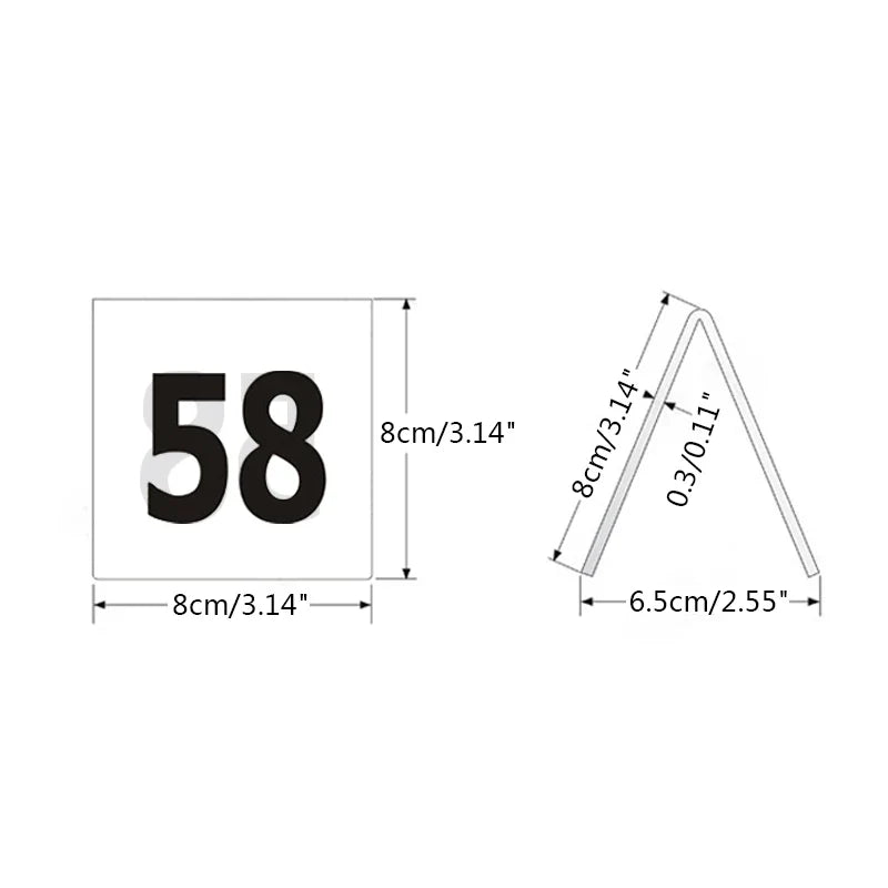 Acrylic Tent Table Numbers 1–30 | 3D Standing Cards Set of 30