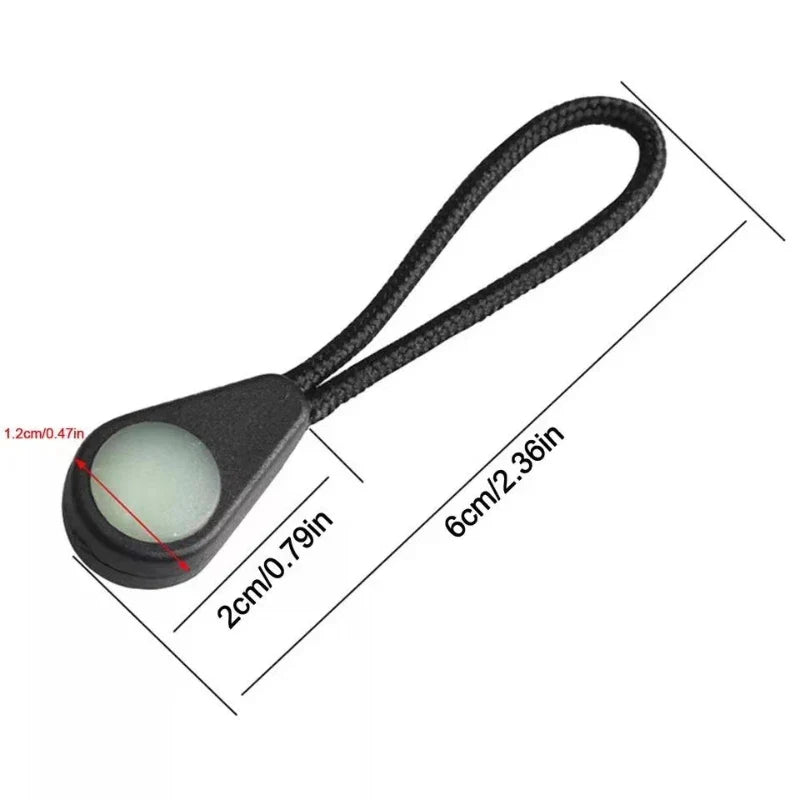 Luminous Zipper Pulls for Camping & Hiking — 5/10 Pack